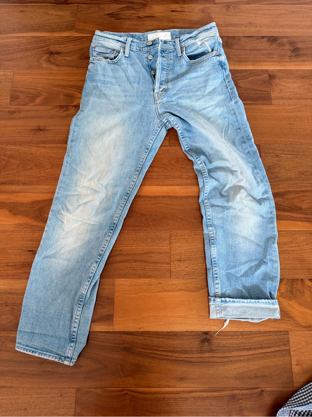 MOTHER Women's Light Blue Jeans - Button Fly